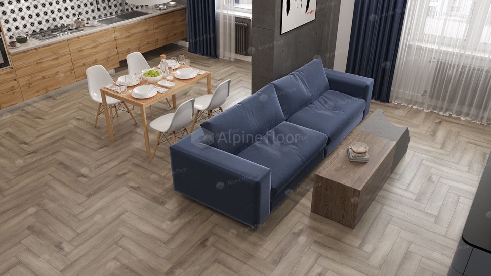 Виниловая плитка "Alpine Floor" Parquet LVT Дуб Исида (590*118*2,5 мм) — купить в Череповце