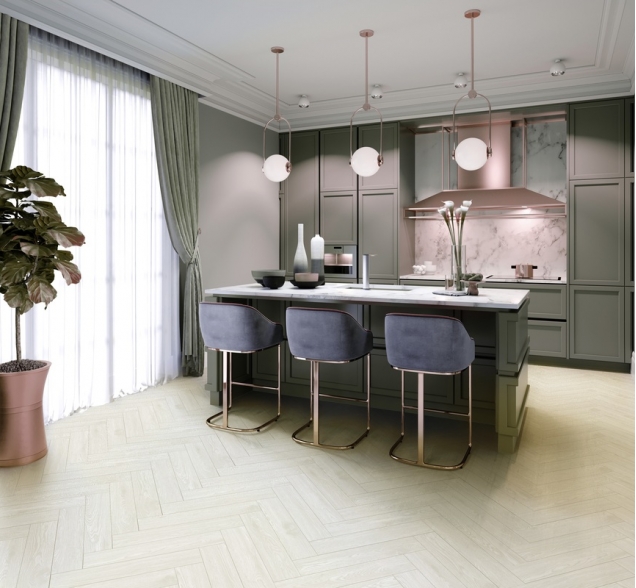 Виниловый ламинат SPC "Cronafloor" Herringbone Дуб Нант (640*128*4,5 мм) — купить в Череповце