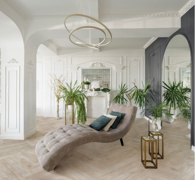 Виниловый ламинат SPC "Cronafloor" Herringbone Дуб Ницца (640*128*4,5 мм) — купить в Череповце