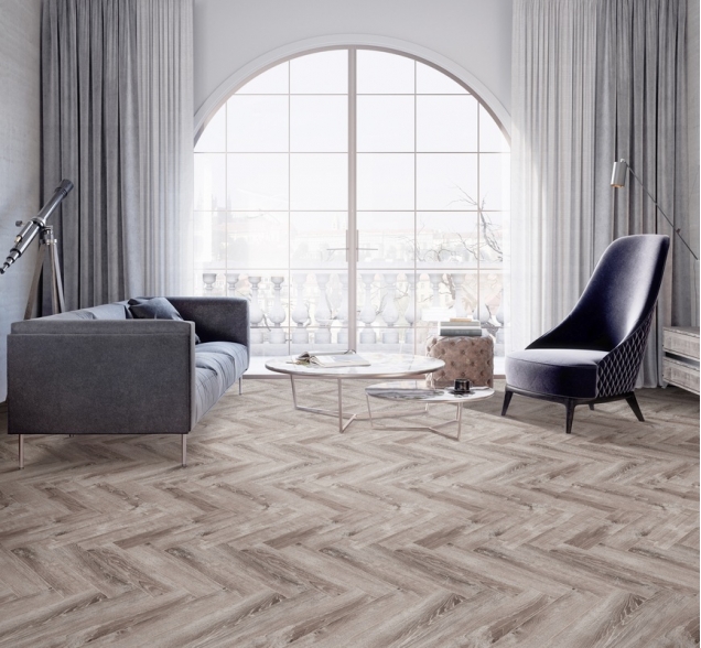 Виниловый ламинат SPC "Cronafloor" Herringbone Дуб Тулон (640*128*4,5 мм) — купить в Череповце