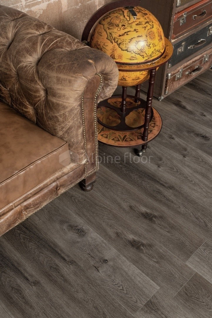 Замковая ПВХ плитка "Alpine Floor" Дуб торфяной  (1524*180*8мм) — купить в Череповце