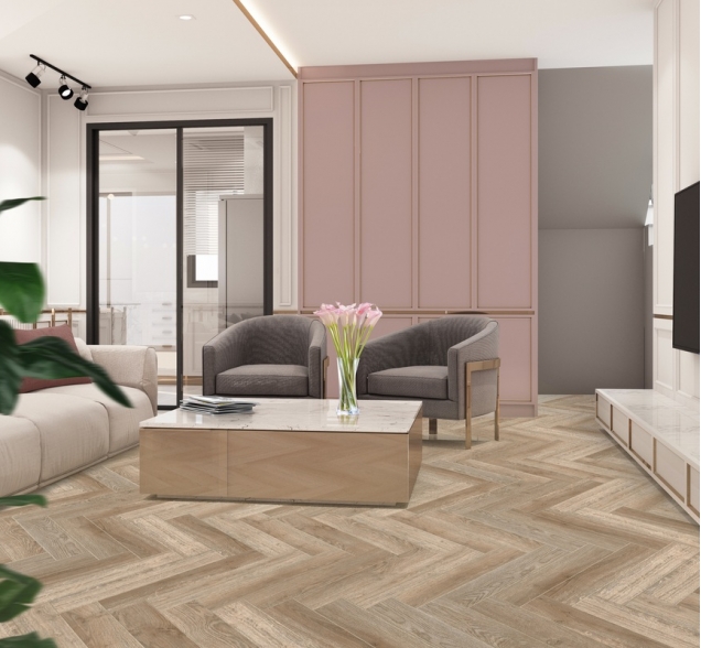 Виниловый ламинат SPC "Cronafloor" Herringbone Дуб Лилль (640*128*4,5 мм) — купить в Череповце