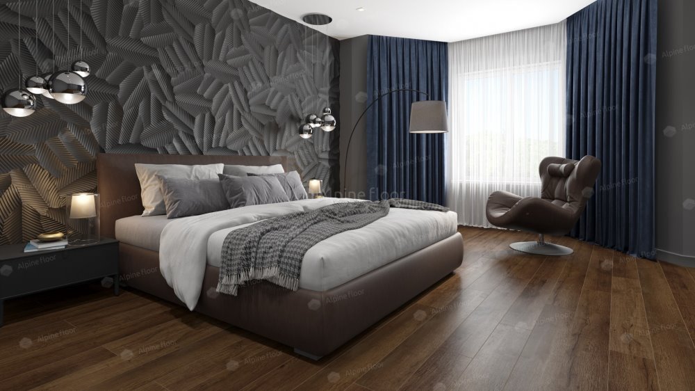 SPC Ламинат "Alpine Floor" Дуб шоколадный (1220*183*8 мм) — купить в Череповце