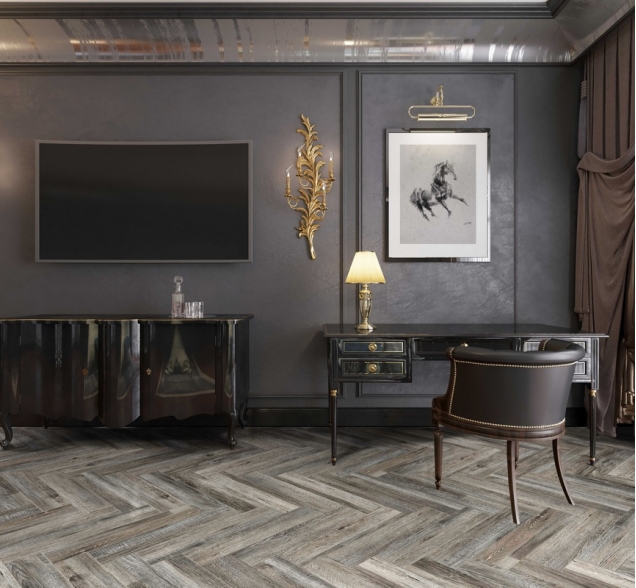 Виниловый ламинат SPC "Cronafloor" Herringbone Дуб Реймс (640*128*4,5 мм) — купить в Череповце