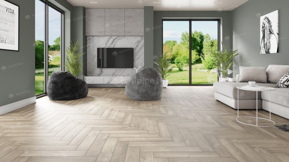 Виниловая плитка "Alpine Floor" Parquet LVT Дуб Натуральный Отбеленный (590*118*2,5 мм) — купить в Череповце