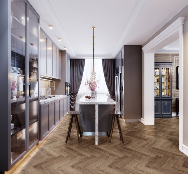 Виниловый ламинат SPC "Cronafloor" Herringbone Дуб Тулуза (640*128*4,5 мм) — купить в Череповце